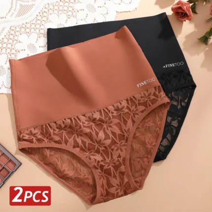 2PCS/Set Women High Waist Shapewear Panties Seamless Slimming Briefs Female Butt Lifter Tummy Underwear Hollow Breathable Panty - Image 8