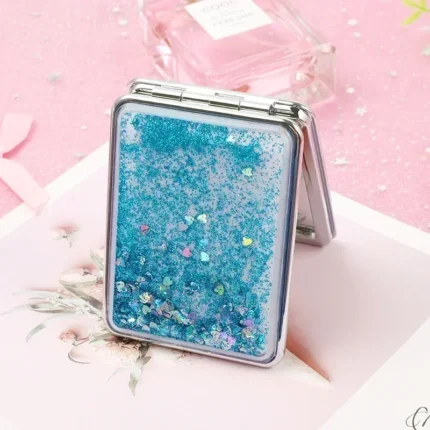 Quicksand Makeup Round Mirror Cute Girl Cartoon Double-sided Mirror Portable Makeup Mirror Home Decoration Accessories - Image 10