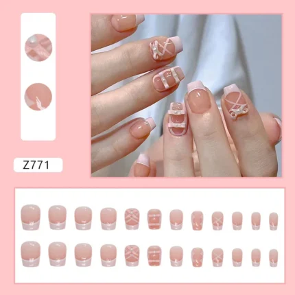 Luxury Little Fragrance Wearing High Grade Fake Nails Charm Paste Summer Party Sisters Girlfriend's High-end Fake Nails - Image 16