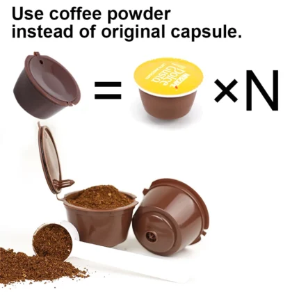 10PCS Refillable Capsules for Nescafe DOLCE GUSTO Coffee Capsules Reusable Filter with Spoon Brush Coffee Pods High Quality - Image 3