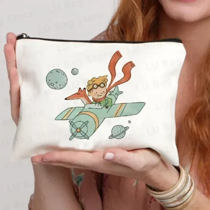 Little Prince Children's Travel Cartoon Character Student Return to School Pencil Bag Organizer Female Shopping Storage Bag - Image 4