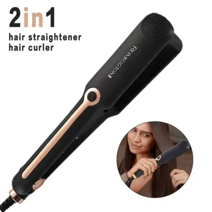 Tinsol 2-in-1 Hair Straightener Curling Iron Ceramic Plate Negative Ion Wide Plate Temperature Adjustable Hair Straightener