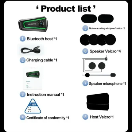 Motorcycle helmet headset Bluetooth 5.3  IPX7 Waterproof stereo Music player Hands-on Talking with Tri-Color Ambient Light - Image 6