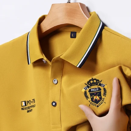 Luxurious summer breathable short sleeve exquisite designer badge embroidered polo shirt high-quality fashionable casual T-shirt - Image 5