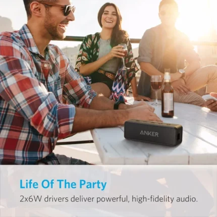 Anker Soundcore 2 Portable Wireless Bluetooth Speaker Better Bass 24-Hour Playtime 66ft Bluetooth Range IPX7 Water Resistance - Image 6