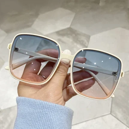 Outdoor Sunglasses Gradient Square Decoration Black Large Frame Transparent Trend Sunglasses 2025 Oversize Fashion Glasses - Image 3