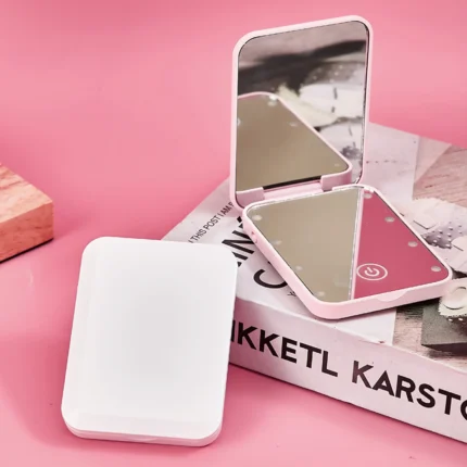 LED makeup mirror, Compact Small Folding makeup mirror, Portable travel makeup mirror, Exquisite Women's Gift - Image 3