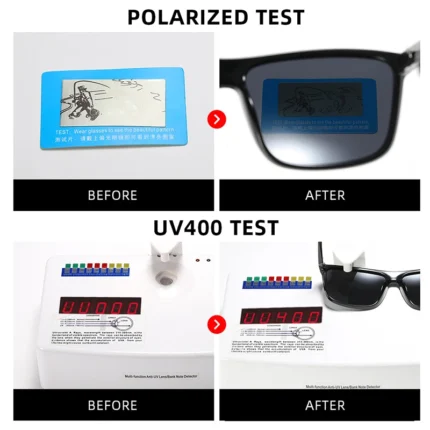 Classic Black Square Polarized Sunglasses Men Fashion Mirror Blue Sun Glasses Unisex Vintage Anti Glare Driving Shades UV400 - Image 5