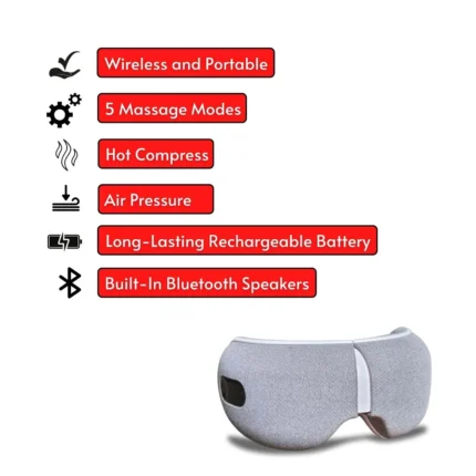 SALE_Smart Eye Massager for Migraines with Bluetooth Music, Eye Care Device, Smart Eye Mask, Eye Relax, Gifts for Mom/Women/Men - Image 6