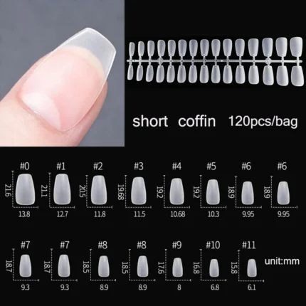 120pcs/Bag Press on Nails Coffin Nail Tips clear Full Cover Fake Nail Artificial Press on Long Ballerina - Image 26