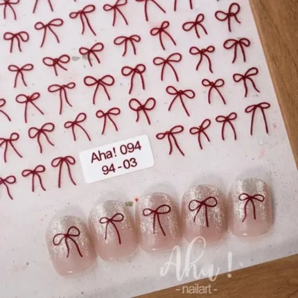 3D Small Bow Ribbon Bowknot Y2K Nail Sticker MIni Kawaii Japanese Adhesive Decals Nail Art Manicure Decorations DIY - Image 3