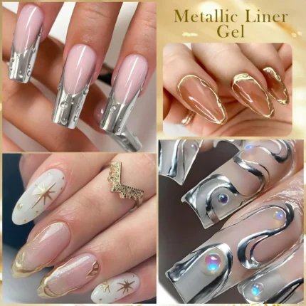Mtssii 5ML Metallic Liner Painting Gel Chrome Gold Silver Mirror Nail Polish Super Bright Drawing Line French Nail Art Varnish - Image 5