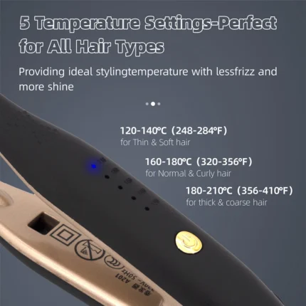 RUCHA Hair Straightener Small Flat Iron for Short Hair and Pixie Cut Dual Voltage Beard Thin Pencil Flat Iron Titanium Travel - Image 5