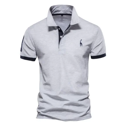 Dropshipping Polo Giraffe Shirt Men Quality Embroidery Summer Short Sleeve Polo Casual Business Social Mens Polos BR Size - Image 14