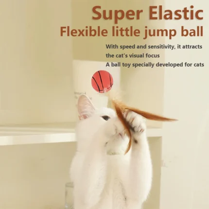 1/3Pcs New Cat Interactive Ball Toys Bouncy Balls with Feathers Indoor Cat Game Toy Feather Cat Training Catcher Pet Toy - Image 3