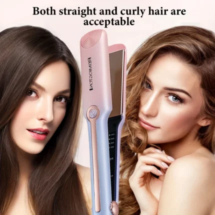 Professional ladies hair straightener portable small electric splint straight styling tool hair straightener and curler 2 in 1