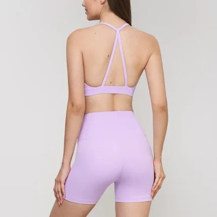2024 New Yoga Shorts Sets Shockproof Vest High Waist Shorts Breathable Women's Tight Fitting Sports Yoga Sexy Crop Top Gym Set - Image 7