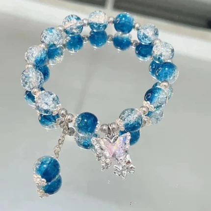 2024 New Trendy Red Beaded Chain Bracelet for Women Simple Hollow Butterfly Pendant Bracelets Jewelry Gifts Accessories - Image 12