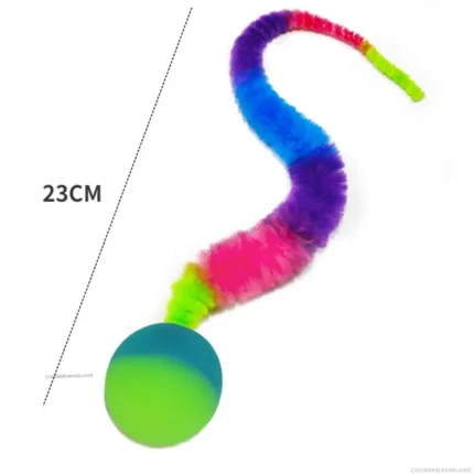 Cat interactive toys Tickle Cat Colorful bouncing ball Pet supplies Puzzle teasing indoor cat worm caterpillar elastic toy - Image 6