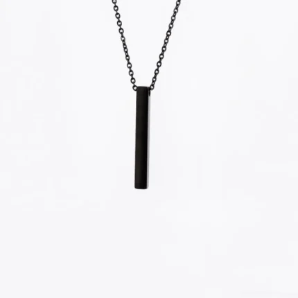 New Vertical Square Bar Pendant Charm Necklace for Women Men Stainless Steel Simple Geometric Neck Chain Jewelry Gift Кольца - Image 4