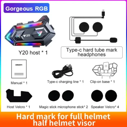 Y20 Bluetooth Motorcycle Helmet Headset Headphone Wireless Motorbike Handsfree Car Stereo Earphone Noise Reduction Speaker Kit - Image 7