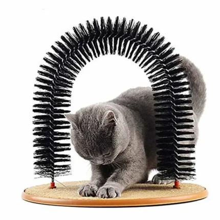 Cat Toy Arch Self Groome Pamper Feline with A Massage Grooming Rubbing Brush with Scratching Pad Toy for Cats Interactive Toys - Image 5