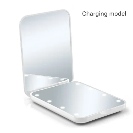 LED makeup mirror, Compact Small Folding makeup mirror, Portable travel makeup mirror, Exquisite Women's Gift - Image 9