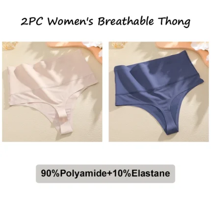 FINETOO 2Pcs Women Waffle Bodysuit Shapewear Sexy High Waist Panties Tummy Control Thongs Female Breathable Slimming Underwear - Image 19