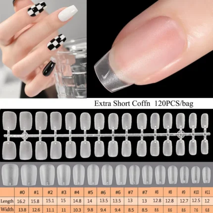 120pcs/Bag Press on Nails Coffin Nail Tips clear Full Cover Fake Nail Artificial Press on Long Ballerina - Image 25