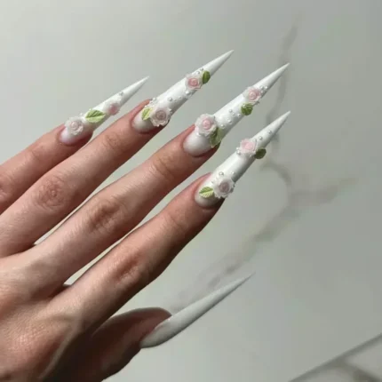 24Pc False Nails with Glue Almond Black Red Gradient Design Detachable Rhinestone Acrylic Fake Nail Long Stiletto Press on Nails - Image 41