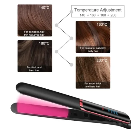 2 In 1 Portable Hair Straightener Flat Irons Straight And Curly Hair Ceramic 2022 Design Dual Voltage Hair Straightener - Image 4
