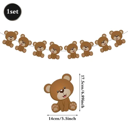 Cute Teddy Bear Disposable Tableware Set Plates Napkins Kids Bear Birthday We Can Bearly Wait Baby Shower Party Decors Supplies - Image 16