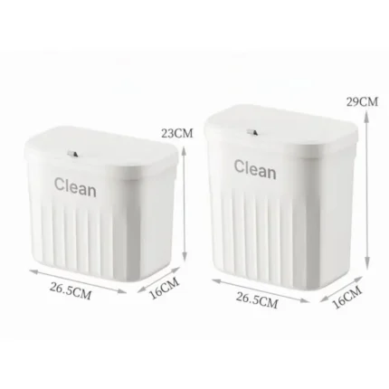 Hanging Trash Can With Lid Countertop Can Kitchen Garbage Basket Wastebasket Waste Bin Home Large Capacity Wall Mounted Trash - Image 6