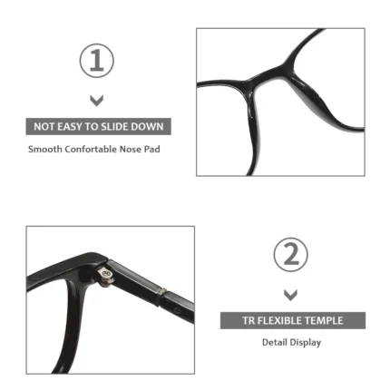 Colorful Square TR90 Full Rim Men and Women Transparent Glasses Frames Rectangle Clear Plastic For Prescription Lenses - Image 4