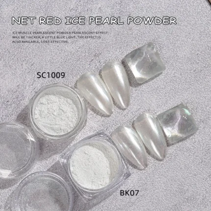 HNDO White Pearl Powder Rubbing Chrome Dust Shell Pigment Bright Shiny Effect for Manicure DIY Nail Art Design Nails SP8001 - Image 5