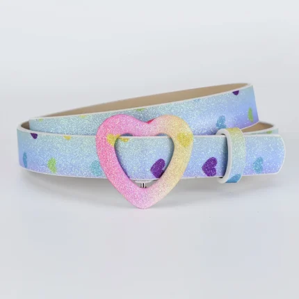 New Love Heart Button PU Needle Buckle Thin Waist Belt with Casual Decoration Paired High-end Unisex Girls's Belts for Children - Image 13