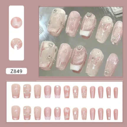 Luxury Little Fragrance Wearing High Grade Fake Nails Charm Paste Summer Party Sisters Girlfriend's High-end Fake Nails - Image 19