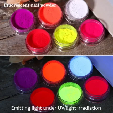 6PCS/SET Luminous Nail Glitter Powder Glow In The Dark Green Orange Neon Pigment Dust Fluorescence Luminescent Manicure Decor - Image 9