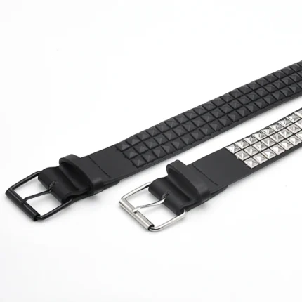 Pyramid Fashion Rivet Belt Men&Women's Studded Belt Punk Rock With Pin Buckle Drop Shipping Black - Image 6