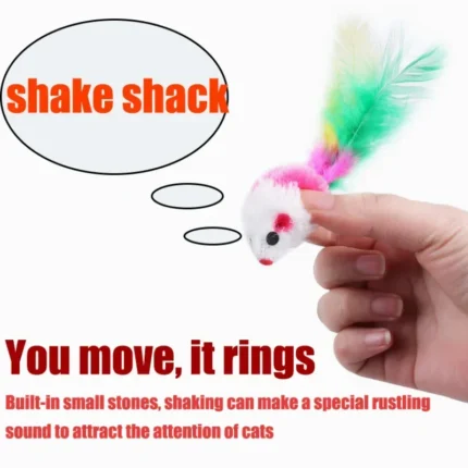 Cat Toys Interactive Cute Soft Fleece False Mouse Colorful Feather Funny Playing Training Toys For Cats Kitten  Pet Supplies - Image 3