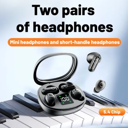 2in1 Small Mini Sleeping Headphones,Sport Wireless Earphones Bluetooth 5.4,HiFi Bass Stereo Dual Headset Noise Reduction Earbuds - Image 4