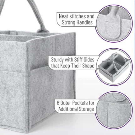 Children's Felt Diaper Storage Bag Baby Miscellaneous Toys Diapers Large Capacity Felt Diaper Bag - Image 4