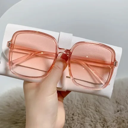 Outdoor Sunglasses Gradient Square Decoration Black Large Frame Transparent Trend Sunglasses 2025 Oversize Fashion Glasses - Image 4