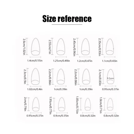 24 PCs Long Almond Shaped Fake Nails +1 Nail File +1 Piece of Jelly Glue - Image 6