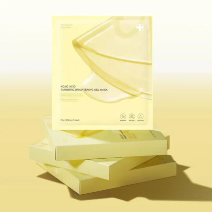 Kojic Acid Turmeric Brightening Gold Jelly Gel Overnight face Mask,Korean Skin Glow Hydrating Firming Moisturizing Sheet Mask - Image 3
