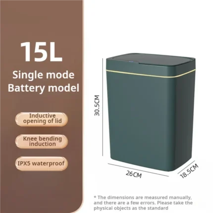 15l Automatic Smart Sensor Trash Can Sensing Waste Bin For Kitchen Office Eco-Friendly Touchless Electronic Trash Container - Image 7