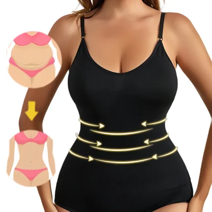 Women Seamless Shapewear Bodysuit Tummy Control Snap Crotch Slimming Bodysuit Body Shaper Waist Trainer Ladies Slim Underwear