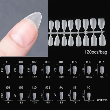 120pcs/bag Matte Press On Nail Tips Soft Full Cover False Nails Oval Almond Sculpted Fake Nail - Image 18