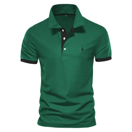 Dropshipping Polo Giraffe Shirt Men Quality Embroidery Summer Short Sleeve Polo Casual Business Social Mens Polos BR Size - Image 8