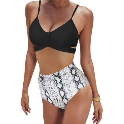 Fashion Women's Summer Sexy Tie-Dye Split Two-Piece  Bikini Swimsuit - Image 9